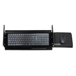 LEPOSE Metal Keyboard Drawer Tray with Mouse Tray and with Heavy Duty Telescopic Channel and Mouse pad (Black)… image 2