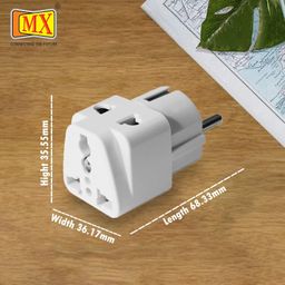 MX Europe Travel Adapter, India to Europe Schuko Plug- multiplug Adapter 2 pin 3 Pin Plug Universal Socket, Type E/F European Plug Adapter Worldwide Universal Adapter Use Home,Office (White_2 pcs) image 5