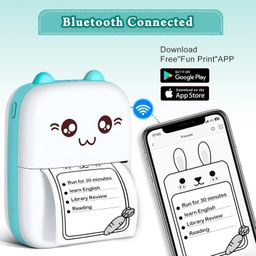 carpower Mini Sticker Printer, Portable Thermal Printer with 7 Paper Rolls, Inkless Bluetooth Smart Printer, Compatible with iOS & Android, Small Pocket Printer for Photo, Notes, Pictures, Labels, Memos image 3