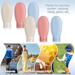 fimtown Travel Bottles for Toiletries Refillable Plastic Travel Containers Dispenser with Lid Small Leak Proof Empty Squeeze Bottles Kit for Toiletries, Cream, Shampoo, Lotion (6 Pcs Bottles) image 5