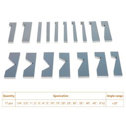 kimllier 17Pcs Angle Plates Block Set, Precision Steel Gauge Block Machinist Tool 1/4 to 45 Degree with Box image 2