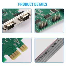 mzhou PCI-Express PCIe Expansion Card - 1X Serial COM interfaces - COM Port RS232 Interface - Adapter Converter Card, RS-232 Module with 4 Connections, 18-pin image 4