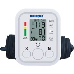NISCOMED PW-222 Fully Automatic Digital Blood Pressure Monitoring Device | BP Apparatus for Home | Portable Digital BP Check Machine for Most Accurate Measurement - Arm Circumference (22-32Cm) - White image 1