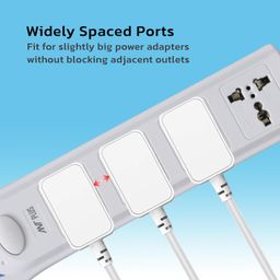 tmzuamoz Ant Plus Electric 400 Extension Board with 4 Universal Sockets, 3 Meter Long Cord, 2000 Watts, 6 Amp Multi Plug for Office & Home Appliances - White image 3
