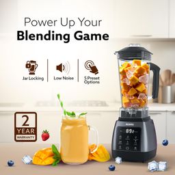 AGARO Royal Professional Blender/Grinder/Mixer, 2000W, 5 Preset Function, Commercial heavy duty blender, High Power & Speed Blender, 9 Speed Settings, Pulse & Timer, 2L & 600ml Small Grinding Jar image 2