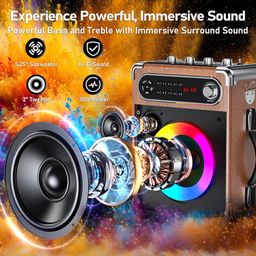 jyx 【US Top 1】JYX Karaoke Speaker with Two Wireless Microphones, Smart Party Pop Bluetooth Speaker with Bass/Treble Adjustment, Soundbar Outdoor Speakers PA System with Remote Control,LED Light for adults image 4