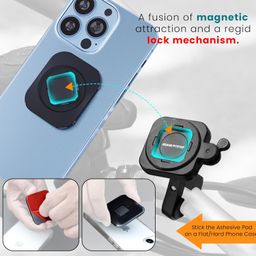 GRAND PITSTOP Mobile Holder for Bikes, Motorcycle, Scooter, Bicycles, Quick Lock Gen-2 with Ultra MAG-Lock Technology Handlebar Bike Mobile Holder for Map and GPS Navigate & 360° Rotation Phone Mount image 3