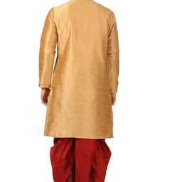 royal kurta Men's Silk Blend Loop Button Kurta and Dhoti Set image 4