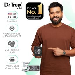 Dr Trust USA Intellitrack 132 Fully Automatic Dual Talking Portable Digital Blood Pressure Monitor BP Machine For Hypertension & Managing Heart Health, BP Apparatus For Home & Clinic Use, Most Accurate Measurement, USB Compatible with Backlight image 2