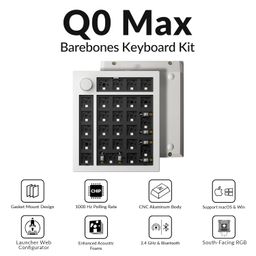 Keychron Q0 Max Wireless Custom Barebones Keyboard Kit, 2.4 GHz/Bluetooth 5.1/Wired QMK Number Pad, RGB Numeric Keypad Compatible with Laptop Mac Windows Linux - White image 2