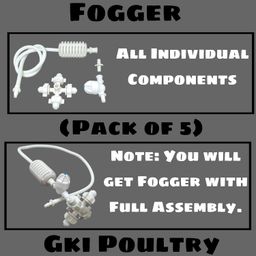 GKI Poultry 1/2" 4-Way Threaded Fogger Assembly Complete with Hose, Non Return Valve, White Nozzle Discharge (Pack of 5) image 2