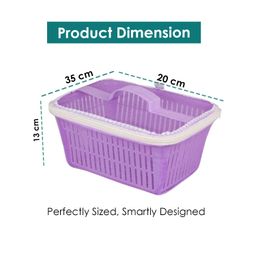 Go Hooked Multipurpose Plastic Storage Gift Basket With Net Cover Stylish Basket With Zip Net Cover Versatile Durable Stylish Convenient Compact Functional Efficient Pack of 1 Purple image 3