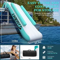 lvaostt Pontoon Waterfall Slide, Inflatable Water Slide, Slide Island Inflatable Boat Slide for Adults and Kids image 4