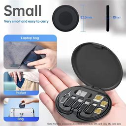 (Apple [MFi Certified Data Cable Conversion Head Portable Storage Box, Multi-Type Charging Line Convertor USB Type C Adapter Tool Contains Sim Card Slot Tray Eject Pin, Phone Holder (Multi-Colour) image 4