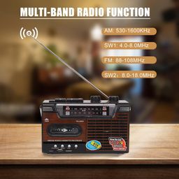 acogedor Cassette Player AM FM Radio, Retro Boombox with Cassette Player AM FM Radio Multifunctional, Classic 80s Style Retro, Support Storage Card and USB image 3