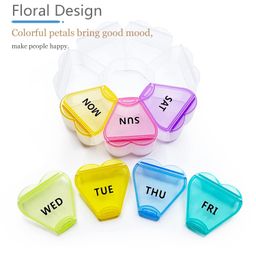 NEOUTH Cute Weekly Pill Box 7 Day Large Pill Case Organizer 1 time a Day Floral Pill Container Once Daily Pretty Medicine Dispenser for Vitamin|Fish Oil|Supplements|Medication (Rainbow) image 4