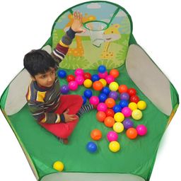 Magicwand Toddler X-X-Large Size Polyster Multi-Colored Jungle Theme Pop-Up Activity Ball-Pool Play Tent[Without Balls][Age Upto 3 Yrs] image 5
