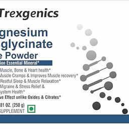 Trexgenics MAGNESIUM BISGLYCINATE POWDER provides a highly bioavialble form of Magnesium, No Laxative effect, added benefits of the amino acid Glycine (Pack of 1) image 2