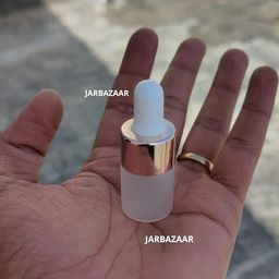 jarbazaar [ set of 6 pcs 5 ml tiny mini frosted dropper bottle, with rose gold droppers, for diy serums, oils, skincare products and sample container image 3