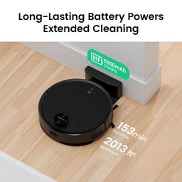 tuvacs Low-Pile Carpet Robot Vacuum Cleaner, 153 Mins Runtime, Automatic Floor Cleaner with 360° LiDAR Navigation, Wi-Fi/App, Strong Suction, Advanced Obstacle Avoidance, Floor Cleaner Robot for Pet Hair image 4