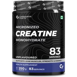 Carbamide Forte Monohydrate Creatine Powder | Micronized Creatine Monohydrate 250gm | Creatine Mono Hydrate | Creatine Supplement for Lean Muscle Volumization, Strength & Energy - Unflavoured - 83 Servings - 250g image 1