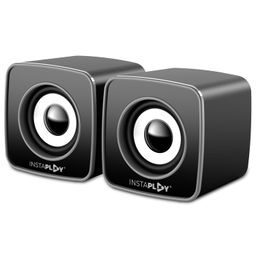 INSTAPLAY Insta Duo 2.0 Multimedia Speaker (Black) | AUX Cnnectivity & USB Powered | Volume Controls Buttons | Easy to Connect with Smartphone, Laptop & Computer Speaker | 3.5mm Jack | Mini Speaker image 1