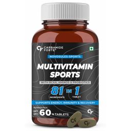 Carbamide Forte Multivitamin Tablet for Men & women | Multi Vitamin for Men Gym & sports | Multivitamins for Energy & Fitness | Multivitamin for Men gym with BCAA, Amino Acids, Probiotics & Antioxidants - 81 Ingredients - 60 Tablets image 1