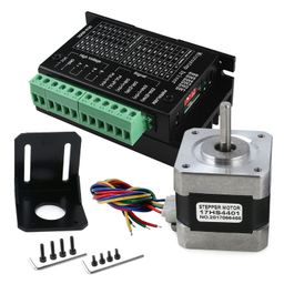 TB6600 4A 9-42V Stepper Motor Driver CNC Controller with Stepper Motor Nema 17 Bipolar 1.7A 40N.cm Holding Torque and Motor Mounting Bracket for 3D Printer Hobby CNC Router XYZ by Beauty Star image 1
