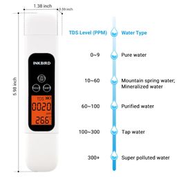 INKBIRD Water TDS Meter 3 in 1 Digital Water Quality Tester (TDS, EC & Temp), Data Lock Function, Instant Reading with High Accuracy, for Drinking Water, Aquariums, Swimming Pool, Hydroponic Setups image 2