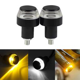 A4S AUTOMOTIVE & ACCESSORIES Universal Handle Bar LED Turn Signal Indicators Dual Color Bulb For All Motorbikes (Set of 2, Blue) image 5