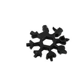 industry serve 18 in 1 Snowflake Multi-Tool, Snowflake Bottle Opener Flat Phillips Screwdriver Kit Wrench Black image 1