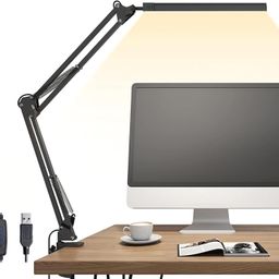 Sounce Table LED Desk Lamp Light with Metal arm Stand | 3 Lighting Modes | Overhead LED Desktop Lamp | USB LED Lamp for Studing, Reading, Home, Office, Desktop, Bedroom, Reading & Multipurpose use image 1