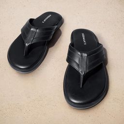 neeman's Indo-Western Casual Flip Flops for Men | Lightweight, Durable and Flexible | PU Thong Strap & TPR Out sole image 2