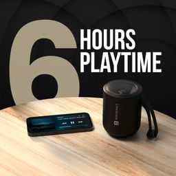 Portronics Soundpot 20W Wireless Bluetooth Portable Speaker with 360° immersive Sound, Upto 6 Hours Playtime, in Built Mic, TWS Mode, Easy Control, Strong Lanyard, Type C Fast Charging(Black) image 3