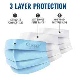 C-Cure® Disposable Tie On Face Mask with Nose Clip | 3 Ply Medical Face Mask with Meltblown filter Layer | ISO & CE Certified Disposable Safety Masks for Hospital Staff image 5