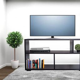 aaroora Gaya-H3 Engineered Wood TV Table Entertainment Unit Display Storage Cabinet Rack with Decor 3 Shelf (Wenge Finish) image 1