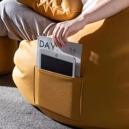 KAM'S LIEU Soft Suede Leather Bean Bag with Rectangular Extra Comfortable Footrest & Comfy Cushion with Beans Filled I Bean Bag Chair (Ready to Use) Color & Size- (Rose Gold, XXXXXL) image 4