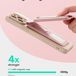 ESR Upgraded for MagSafe Wallet, 5 Card Holder,Adjustable Stand, Secure Grip Finger Loop, Magnetic Wallet for iPhone 16/15/14/13/12, Not for Mini, Not Find My Compatible, Pink image 3