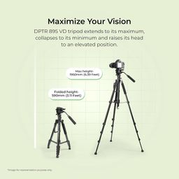 digitek DIGITEK® (DPTR 895VD) 195 CM Tripod Cum Monopod with Aluminum Alloy & Multipurpose Head, 3-Way Head, Lightweight 590MM Folded with Carry Bag, Max Load 5Kg, Ideal for DSLR, DV Camera's image 3