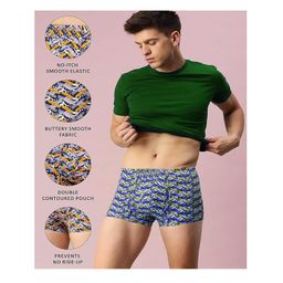 Men's Assorted Inner Elestic Long Printed Trunk| Printed Trunk for Men (Color & Prints May Vary) Pack of 5 image 4