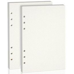 imslery A5 6-Hole Beige Loose-leaf Paper - 2 Packs (80 Sheets per Pack, 100 GSM) - Dotted Line, Refill for Notebook and Planner, Ideal for Note, Journal, Schedule, and Artwork, Fits A5 6-Ring Binder image 1