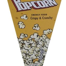 ECOSIP Empty Popcorn Cone CUPS Paper Basket POPCORN BASKET Popcorn Box Empty SNACKS CONTAINER Disposable (50) Yellow party theme image 1