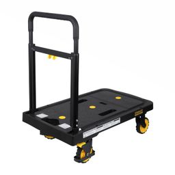 Stanley FATMAX FXWT-712-SP Platform Trolley, 135kg Load Capacity, Durable Aluminium, Foldable 360 Degree Swivel Guarded Braked Wheels, Soft Grip Telescopic Handle, Open Dimn: 68 x 41 x 72/82/92 cm image 1