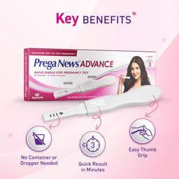 Prega News Advance, HCG Home Pregnancy Test, Midstream Urine Test Kit, One Step Pregnancy Test, Easy to Use, Accurate Result in Just 3 Minutes x Pack of 1 (2) image 5