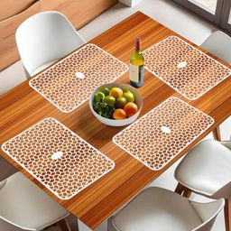 Kuber Industries PVC Fridge Mat with Fridge Rectangular Door Tray Mat 6 Pcs, White image 4