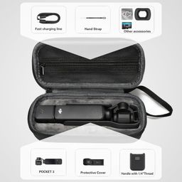 M.G.R.J® Portable Carrying Case Cover for DJI Osmo Pocket 3 Camera (Hard|EVA|Black) (Camera is not Included) image 3