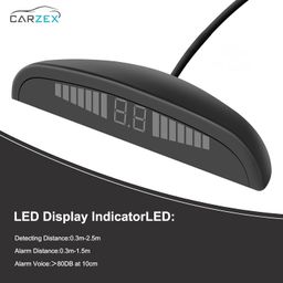 Carzex Car Reverse Parking Sensor with LED Display, Buzzer and Ultrasonic Reverse Auto Parking Assist System (Set of 4 Pcs) (White) image 2