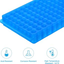 Arcsol® Mirocentrifuge Tube Rack Polypropylene 96-Well Blue for 0.2ml, 0.5ml, 1.5ml, 2ml image 3