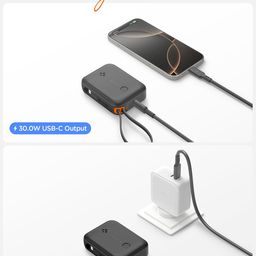 Spigen ArcPack 10000mAh Power Bank with Built-in USB-C Cable,30.0W Fast Charging, 1 Type-C Cable, 1 Type-C Port, 1 USB-A Port - (ABS + PC | Black) image 3