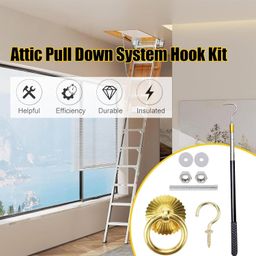 THE STYLE SUTRA Attic Ladder Pull Down System Hardware Kit Storage Hook Attic Pull Down Hook image 4